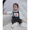 9-12-18 Ay Papyonlu Sweat Kot Pantolon 2li Erkek Bebek Salopet Takımı