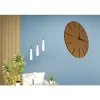 Ahşap Minimal Dekoratif Duvar Saati - 33x33 Cm Açık Kahverengi