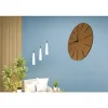 Ahşap Minimal Dekoratif Duvar Saati - 33x33 Cm Açık Kahverengi