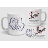 Baskılı Porselen Kupa Bardak Çift Taraflı Baskı 1 Adet Aile Love