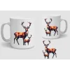 Baskılı Porselen Kupa Bardak Çift Taraflı Baskı 1 Adet Geyik
