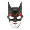 Kırmızı Gözlü Siyah Batman Maske - Lastikli Batgirl Maskesi 28x17 Cm