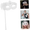 Beyaz Işıltılı Tutmalı Fotoğraf Çekimi Maskesi 18x29 Cm