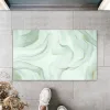 Dekoratif Dijital Modern Dalgalı Turkuaz Yeşil Kapı Paspası Dış Mekan Paspas K-3124