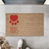 Dijital Baskı Kahverengi Kırmızı Kalpli Dogs Dekoratif Kapı Paspası K-2072