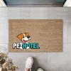 Dijital Baskı Kahverengi Köpekli Pet Hotel Dekoratif Kapı Paspası K-2026