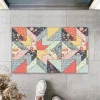 Dijital Patchwork Şekilli Çok Renkli Kapı Paspası Dış Mekan Paspas K-3105