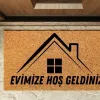 Kapı Önü Paspası Özel Tasarım Koko Model Çatı Evimize Hoşgeldiniz Pk-1524