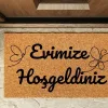 Kapı Önü Paspası Özel Tasarım Koko Model Evimize Hoşgeldiniz İnce Kelebek Pk-1535