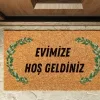 Kapı Önü Paspası Özel Tasarım Koko Model Evimize Hoşgeldiniz Yaprak Şerit Pk-1536