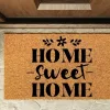 Kapı Önü Paspası Özel Tasarım Koko Model Home Sweet Home Çiçek Desenli Pk-1588