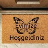 Kapı Önü Paspası Özel Tasarım Koko Model Kelebek Evimize Hoşgeldiniz Pk-1567