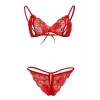 Kırmızı Dantelli Fantazi Sütyen Ve G-string Takım Tm2048