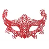 Kırmızı Renk Dantel Örgü İşlemeli Parti Maskesi Model 3