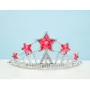 Kırmızı Yıldız Taşlı Plastik Kraliçe Prenses Elsa Tacı Çocuk Boy