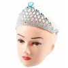 Mavi Kalpli Gümüş Renk Kraliçe Tacı Prenses Tacı