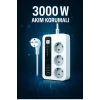 P10 3x Priz 3000w Akım Korumalı 4x Usb 2x Type-c Girişli Çoklu Priz