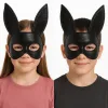 Siyah Renk Kumaş Malzemeden İmal Eva Tavşan Maskesi 19x15 Cm