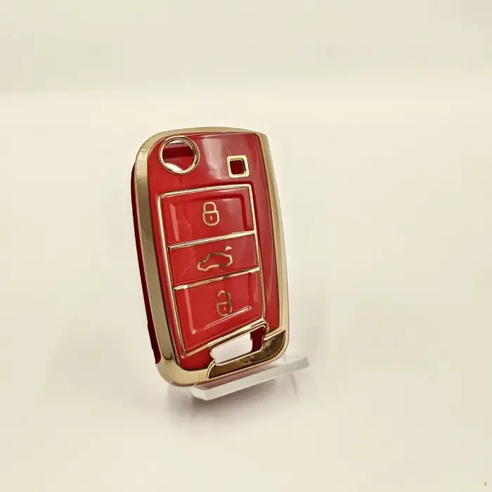 VOLKSWAGEN PASSAT GOLF SKODA SUPERB SEAT İBİZA LEON OTO ANAHTAR KUMANDA KILIFI ( SUSTALI MODEL )