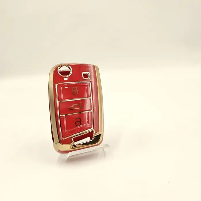 VOLKSWAGEN PASSAT GOLF SKODA SUPERB SEAT İBİZA LEON OTO ANAHTAR KUMANDA KILIFI ( SUSTALI MODEL )