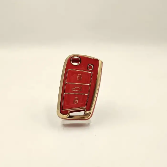 VOLKSWAGEN PASSAT GOLF SKODA SUPERB SEAT İBİZA LEON OTO ANAHTAR KUMANDA KILIFI ( SUSTALI MODEL )