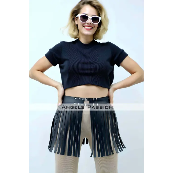 LYYN 37 Cm Püsküllü Şık Mini Etek - Brf1400