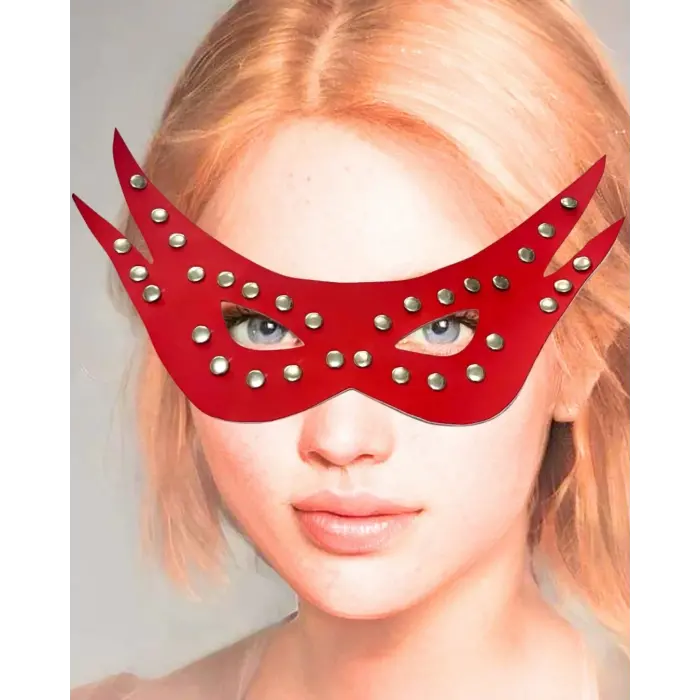 LYYN Deri Fantezi Kırmızı Parti Maskesi