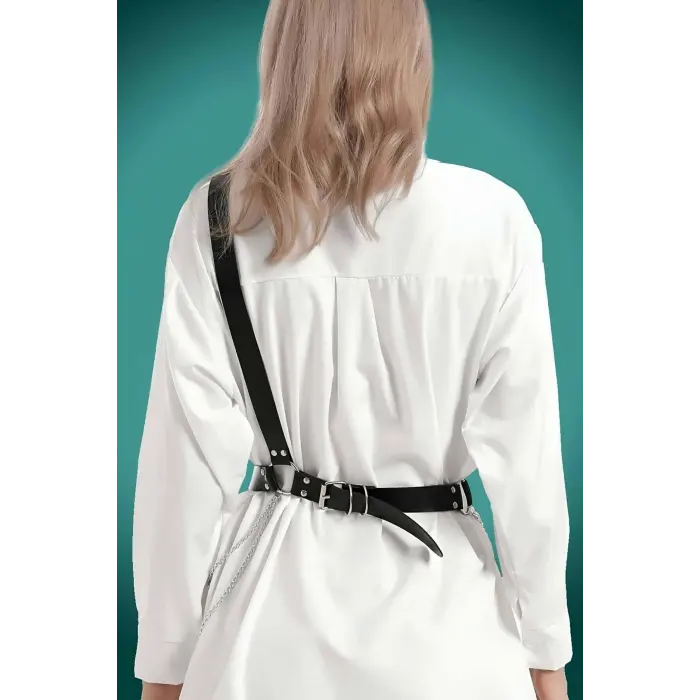 LYYN Elbise - Gömlek Üzeri Şık Deri Kemer - Brf813