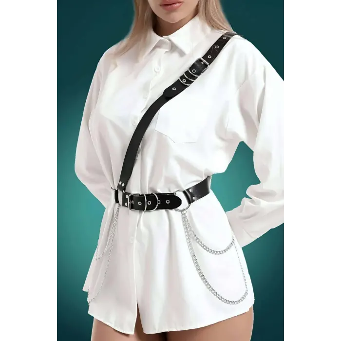 LYYN Elbise - Gömlek Üzeri Şık Deri Kemer - Brf813