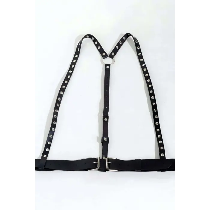 LYYN Elbise Üzerine Sık Siyah Deri Kemer - Brf817