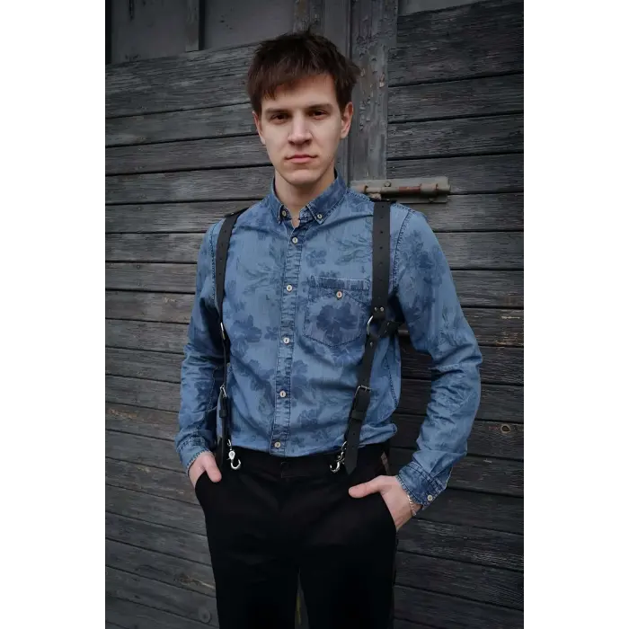 LYYN Erkek Deri Seksi Harness - Brfm134