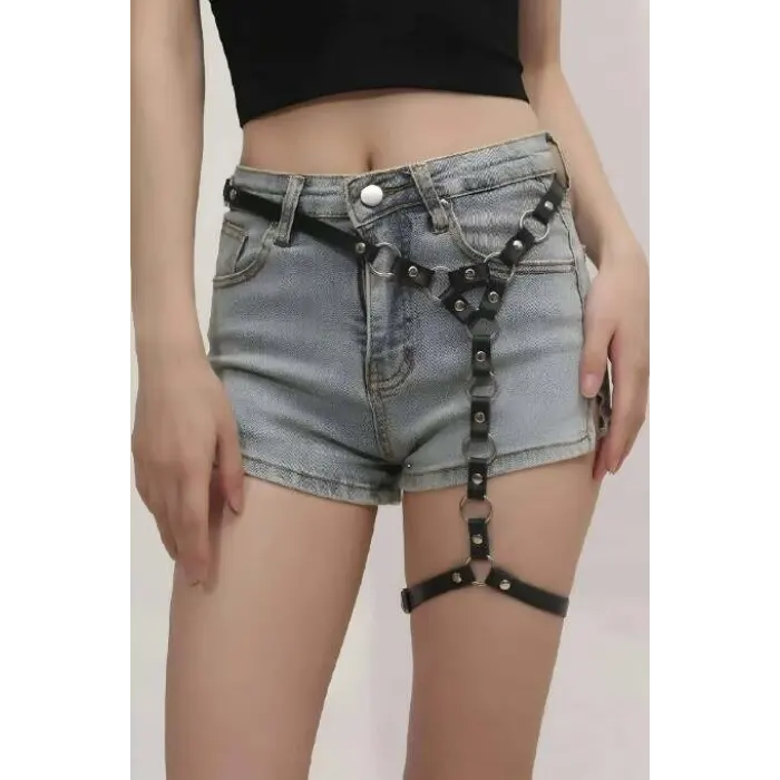 LYYN Fantazi Deri Tek Bacak Harness - Brf973