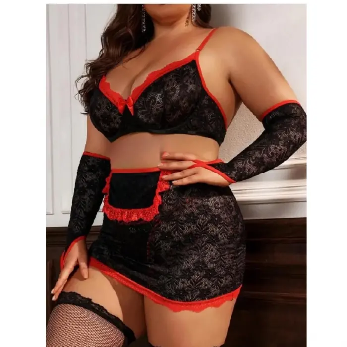 LYYN Fantazi Seksi Dantel Babydol Fantezi Gecelik (çorapsız)