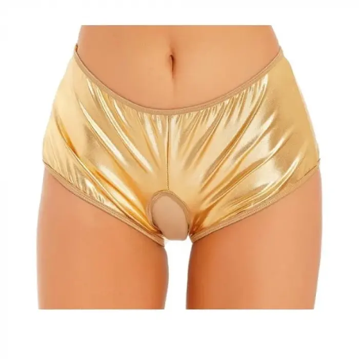 LYYN Fantezi Altın Özel Bölgeleri Açık Parlak Külot