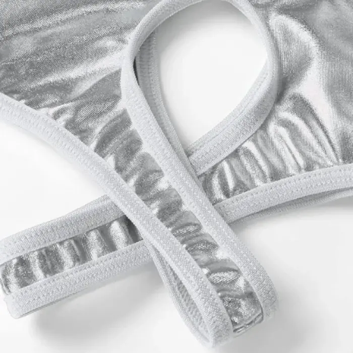 LYYN Fantezi Gümüş Özel Bölgeleri Açık Parlak Külot