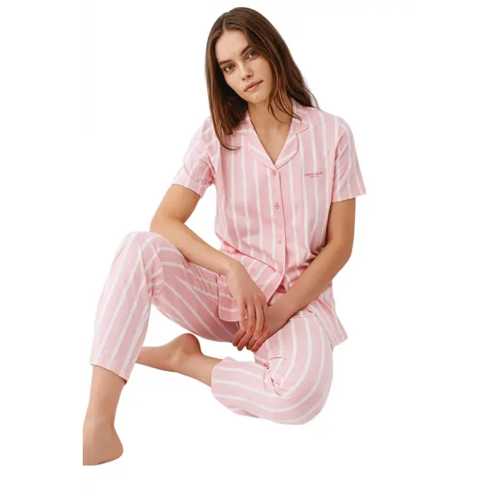 LYYN Gömlek Pijama Takım Kadın Pc9153-s
