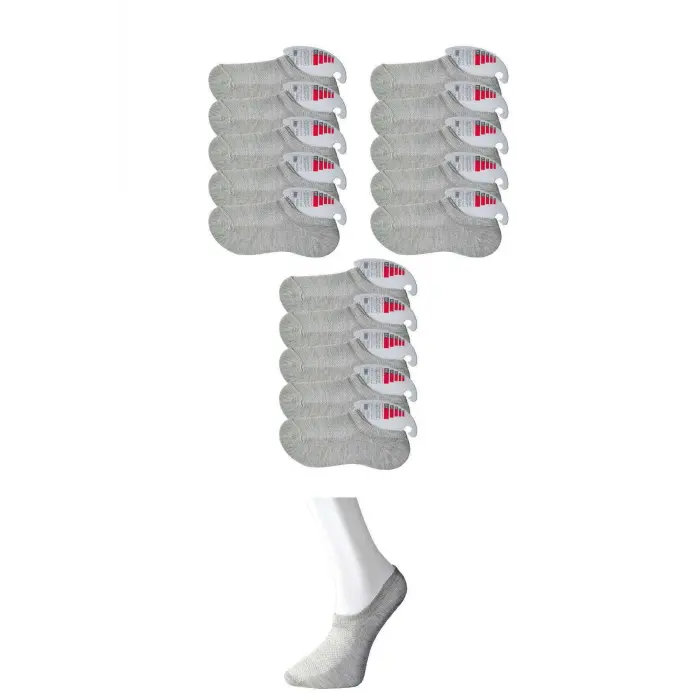 LYYN Gri Kadın Görünmez Çorap 15 Çift