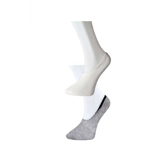 LYYN Gri Ve Beyaz Kadın Babet Çorap 9 Çift