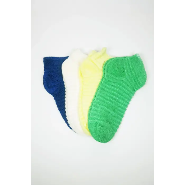 LYYN Kadın Havlu Patik Bilek Çorap Ev Çorabı 4 Çift