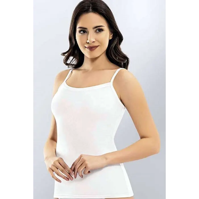 LYYN Kota Bayan İp Askılı Beyaz Atlet 6091