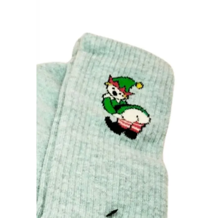 LYYN Neşeli Kolaj Çorap Popo Baskılı Esprili Kolej Çorap 2 Çift