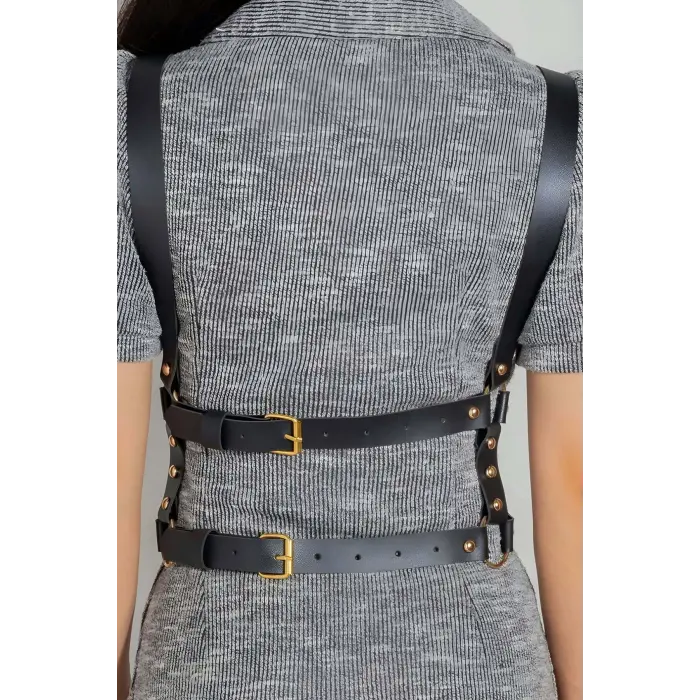 LYYN Seksi Deri Döğüs Harness - Brf1186