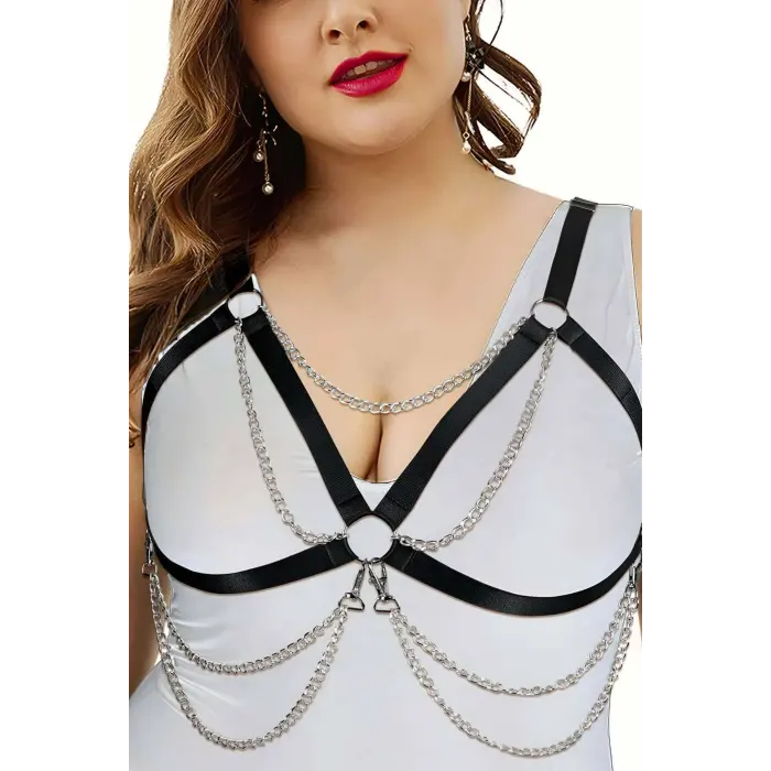 LYYN Seksi Lastik Göğüs Harness - Brf799