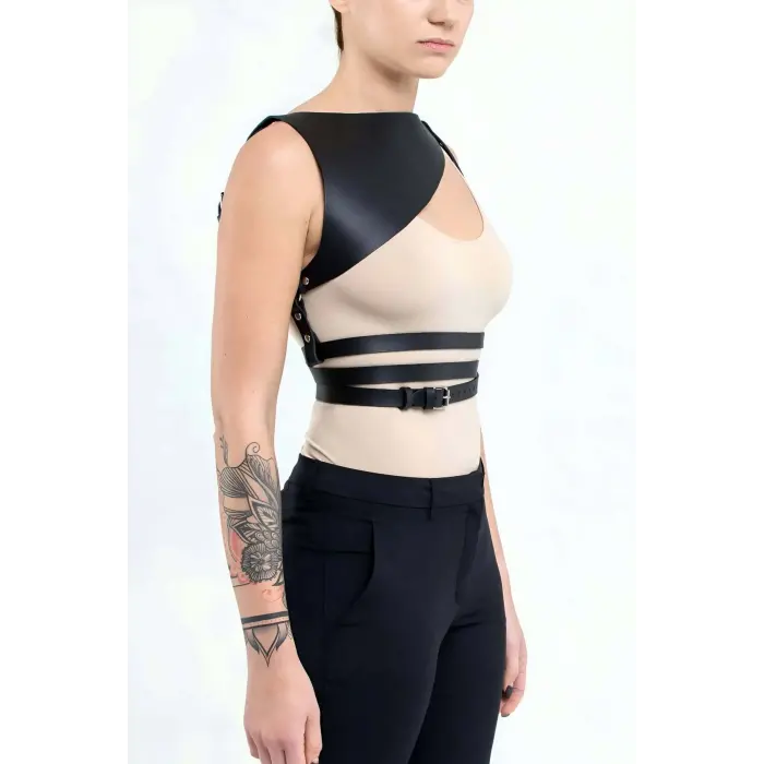 LYYN Sık Deri Seksi Göğüs Harness - Brf903