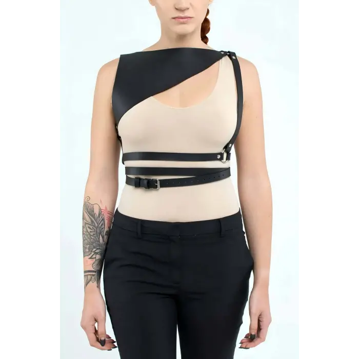 LYYN Sık Deri Seksi Göğüs Harness - Brf903