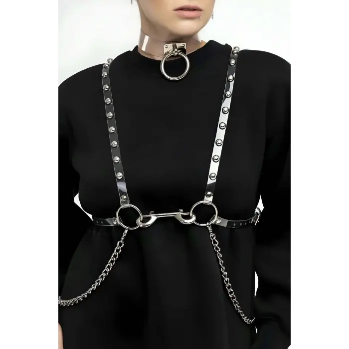 LYYN Şık - Şeffaf Kemer Ve Choker Takım - Brf826