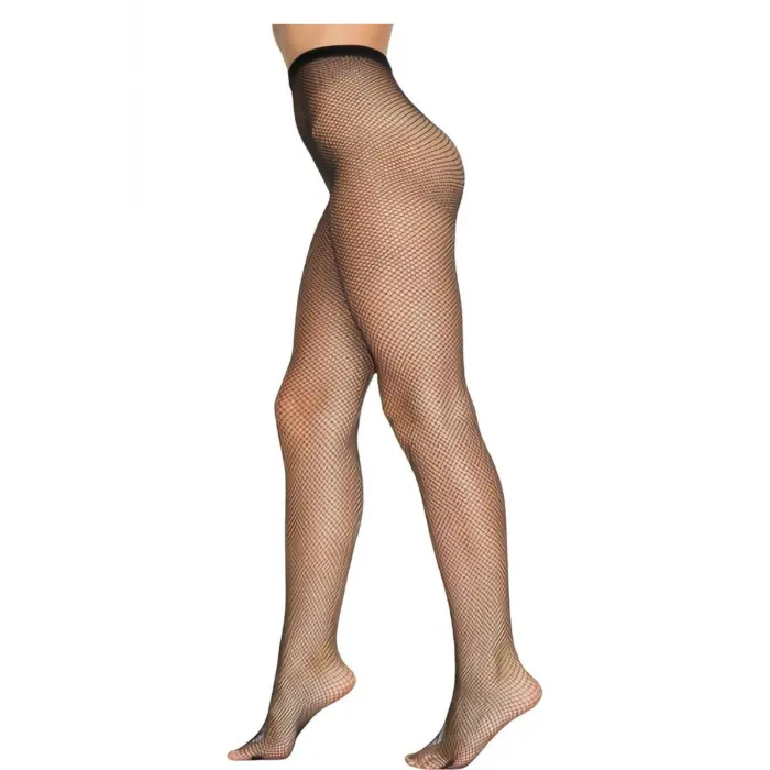 LYYN Siyah Kadın Fileli Külotlu Çorap