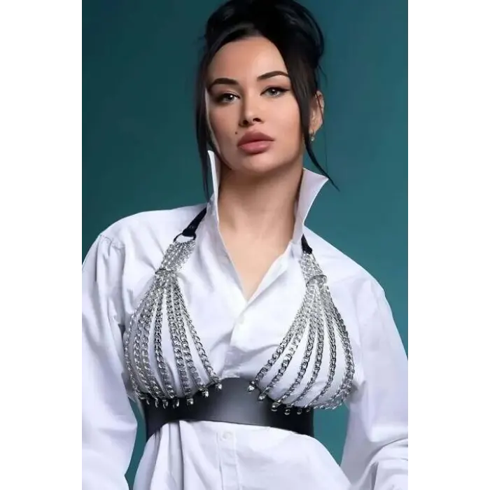 LYYN Zincirli Göğüs Seksi Harness - Brf964