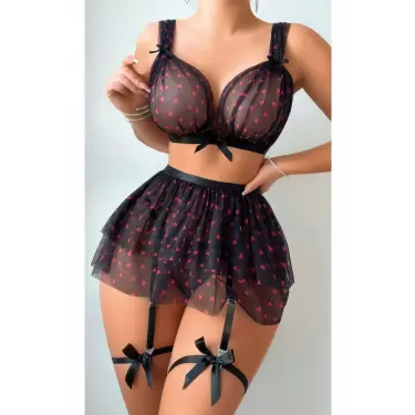 Fantezi Kostüm Takımı Kalpli