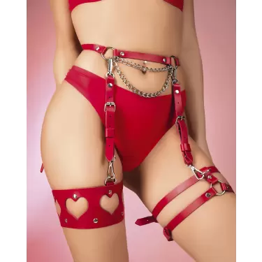 LYYN Arias Closet Kalp Desenli Fantezi Bel Ve Bacak Harness